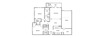 2 Bed Floor Plan at Willowest in Collier Hills, Georgia