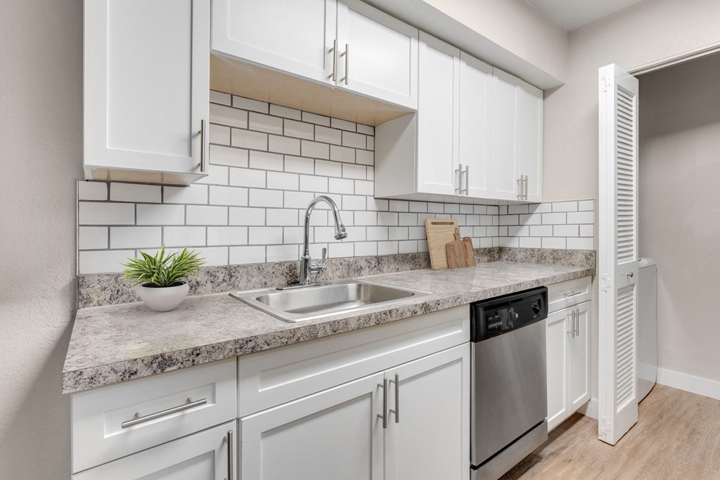 Stainless steel appliances at Verona Apartments in Littleton, CO
