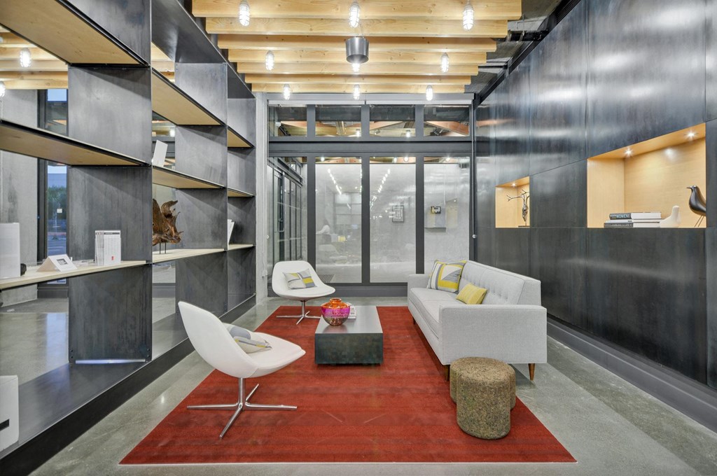 a living room with a white couch and a coffee table at L Seven, San Francisco, California 94103