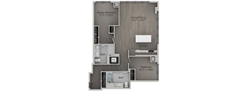 2 bed 2 bath E | 1,160 Sq. Ft. at The Mason Apartments, Illinois, 60607