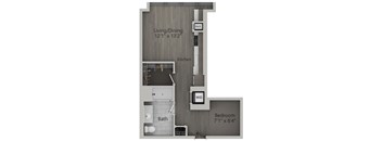 Studio 1 bath B | 545 Sq. Ft. at The Mason Apartments, Chicago