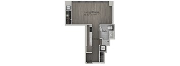Studio 1 bath E | 517 Sq. Ft. at The Mason Apartments, Chicago, IL, 60607
