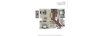 2 Bed 2 Bath Floor Plan | 1,321 Sq. Ft. at Avant at the Arboretum, IL 60532