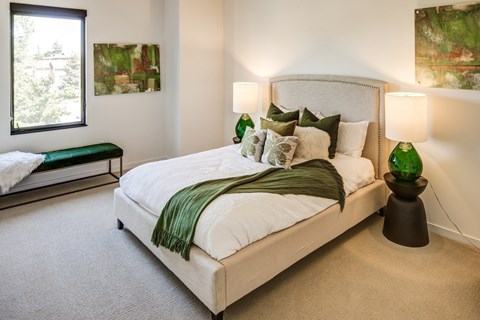 Primary Bedroom at Misora Apartments, San Jose, CA