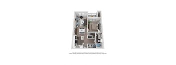1 Bed 1 Bath Floor Plan | 660 Sq. Ft. at Mission Gate in Plano, TX 75024