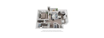 1 Bed 1 Bath Floor Plan | 774 Sq. Ft. at Mission Gate in Plano 75024