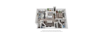1 Bed 1 Bath Floor Plan | 774 Sq. Ft. at Mission Gate in Texas 75024