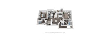 2 Bed 2 Bath Floor Plan | 996 Sq. Ft. at Mission Gate in Plano, TX 75024