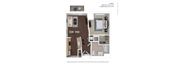 1 Bed 1 Bath Floor Plan | 710 Sq. Ft. at Avant at the Arboretum, Lisle, IL 60532