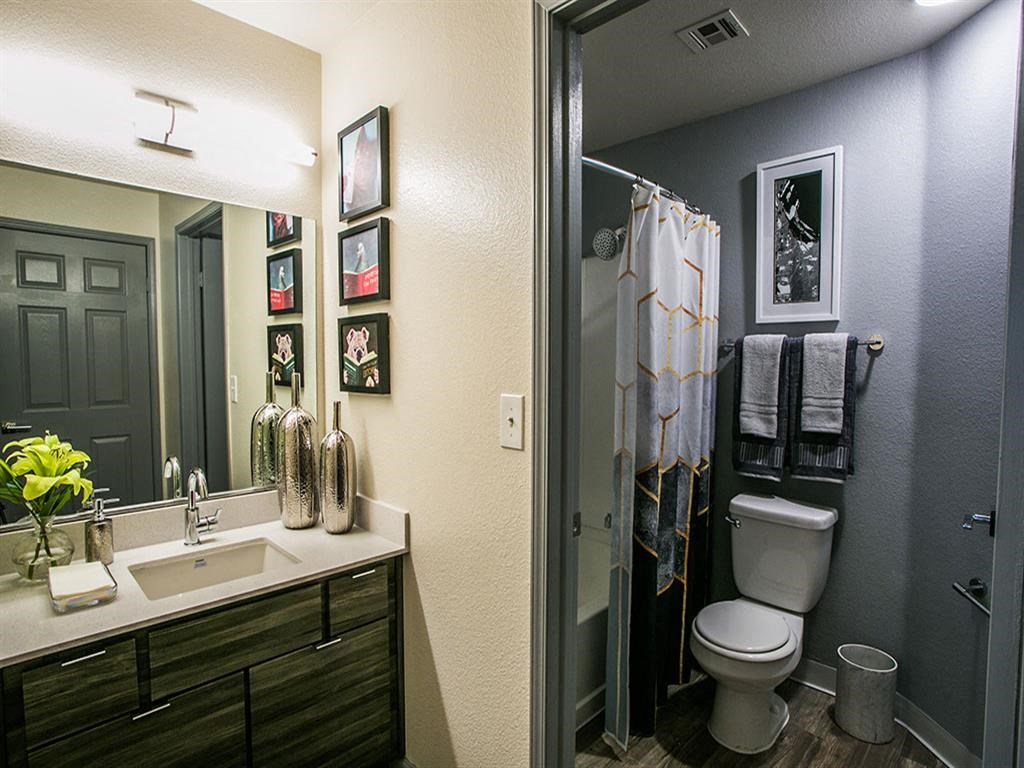 a bathroom with a toilet and a sink and a shower