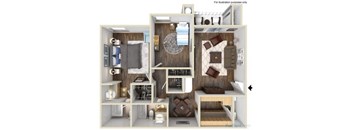 Paisley | Two Bedroom | Two Bath | 1,121 square feet