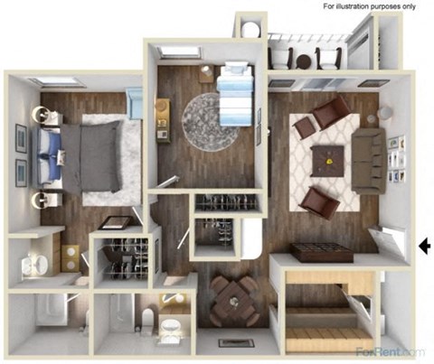 Paisley | Two Bedroom | Two Bath | 1,121 square feet