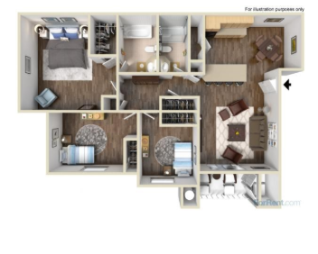 Paisley | Three Bedroom | Two Bath | 1,320 square feet