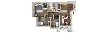 Pointe | Three Bedroom | Two Bath | 1,320 square feet