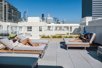 Deck And Relaxing Chair at Gainsborough Court Apartments, Virginia