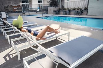 Lounge with pool at Delphine on Diamond, California, 94131