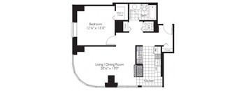 Shoreham | 1 Bed | 1 Bath | One Bedroom 12 at Shoreham and Tides, Illinois, 60601