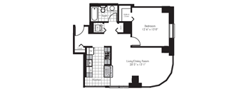Shoreham | 1 Bed | 1 Bath | One Bedroom 02 | 815 SQ FT at Shoreham and Tides, Chicago, IL