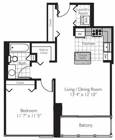 Shoreham | 1 Bed | 1 Bath | One Bedroom 06 at Shoreham and Tides, Chicago Illinois