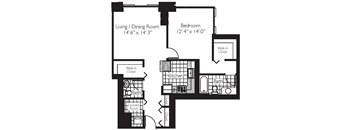 Shoreham | 1 Bed | 1 Bath | One Bedroom 13 at Shoreham and Tides, Chicago, 60601