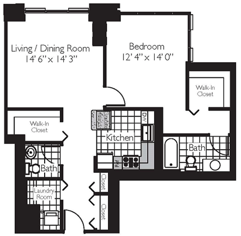 Shoreham | 1 Bed | 1 Bath | One Bedroom 13 at Shoreham and Tides, Chicago, 60601