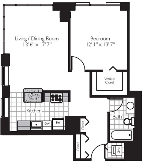 Shoreham | 1 Bed | 1 Bath | One Bedroom 15 at Shoreham and Tides, Chicago, IL