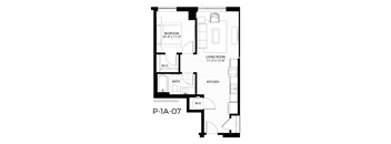 A1 floor plan | 650 Sq. Ft. at 365 Nicollet, Minneapolis, MN, Manchester