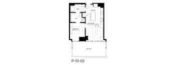 A9 Floor plan | 707 Sq. Ft. at 365 Nicollet, Minneapolis, MN