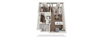 1 Bed 1 Bath Floor Plan | 658 Sq. Ft. at 903 Peachtree in Atlanta, 30309