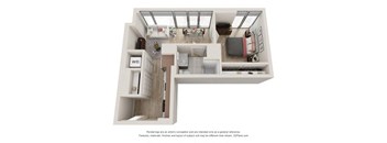 1 Bed 1 Bath Floor Plan | 527 Sq. Ft. at 903 Peachtree in Atlanta, 30309