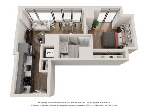 1 Bed 1 Bath Floor Plan | 527 Sq. Ft. 1 Bed 1 Bath Floor Plan | 527 Sq. Ft. at 903 Peachtree in Atlanta, Georgia 30309