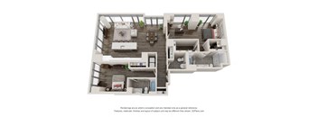 2 Bed 2.5 Bath Floor Plan | 1,554 Sq. Ft. at 903 Peachtree in Atlanta, Georgia 30309
