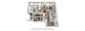 1 Bed 1 Bath Floor Plan | 797 Sq. Ft. at 903 Peachtree in Atlanta, GA 30309