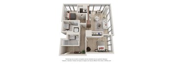 2 Bed 2 Bath Floor Plan | 872 Sq. Ft. at 903 Peachtree in Atlanta, 30309