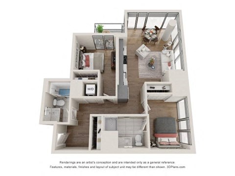 2 Bed 2 Bath Floor Plan | 879 Sq. Ft. 2 Bed 2 Bath Floor Plan | 879 Sq. Ft. at 903 Peachtree in GA 30309