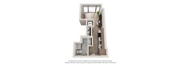Studio 1 Bath Floor Plan | 392 Sq. Ft.  at 903 Peachtree in Atlanta, GA