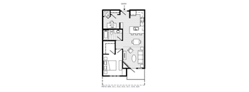 1 Bed 1 Bath Floor Plan | 732 Sq. Ft. at 128 on State, Kirkland, WA