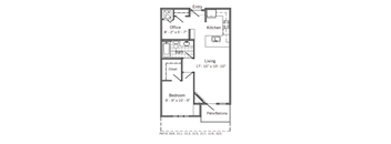 1 Bed 1 Bath Floor Plan | 731 Sq. Ft. at 128 on State, Kirkland, Washington