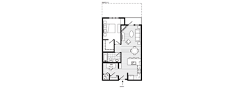 1 Bed 1 Bath Floor Plan | 753 Sq. Ft. at 128 on State, Washington