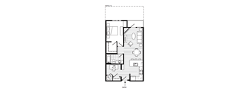 1 Bed 1 Bath Floor Plan | 775 Sq. Ft. at 128 on State, Kirkland, Washington