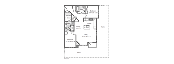 2 Bed 2 Bath Floor Plan | 1,140 Sq. Ft. at 128 on State, Kirkland, 98033