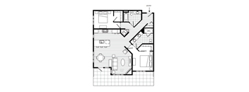 2 Bed 2 Bath Floor Plan | 1,397 Sq. Ft. at 128 on State, Kirkland, Washington