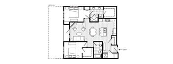 2 Bed 2 Bath Floor Plan | 1,232 Sq. Ft. at 128 on State, Washington, 98033