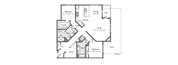2 Bed 2 Bath Floor Plan | 1,397 Sq. Ft. at 128 on State, Kirkland, WA, 98033