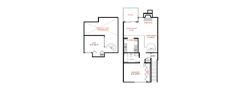 a floor plan of an apartment with two bedrooms and two bathrooms at The Lakes Apartments, Washington, 98007