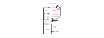 a floor plan of a 2 bedroom apartment at The Lakes Apartments, Bellevue, 98007