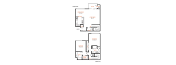 a floor plan of a two bedroom apartment at The Lakes Apartments, Bellevue, 98007
