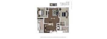 2 Bed 2 Bath Floor Plan | 1,155 Sq. Ft. at Avant at the Arboretum, Illinois