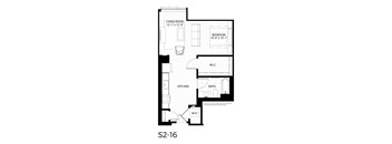 S3 floor plan | 613 Sq. Ft. at 365 Nicollet, Minneapolis, MN