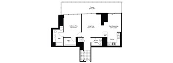 1 Bed 1 Bath Floor Plan | 1,125 Sq. Ft. at Shoreham and Tides, Chicago, IL